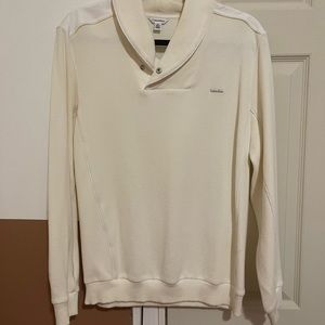 Calvin Klein Men’s Casual Cream Seater Top Size Medium